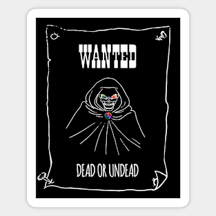 Wanted Dead or Undead - rainbow & white - LGBTQ+ ttrpg d20 T-Shirt Magnet